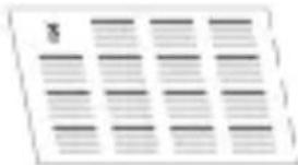 Scanned document page with placeholder text and a small symbol, likely a form or template sheet.