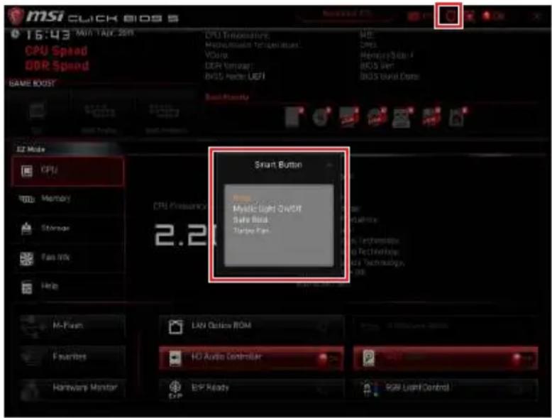 MSI MEG Z490 Godlike - - Configuration du bouton intelligent - 1