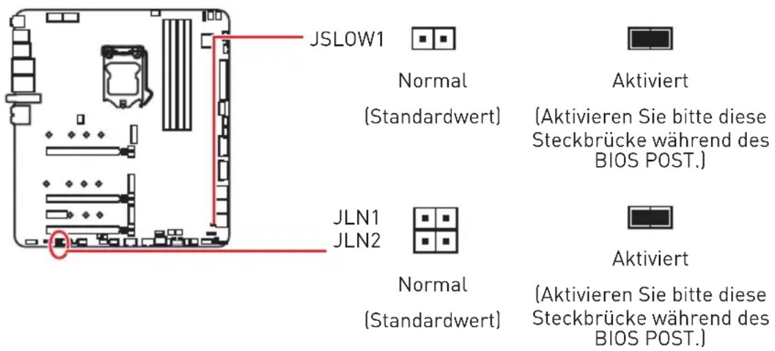 MSI MEG Z490 Godlike - JLN1~2: Steckbrücke für den Start bei niedrigen Temperaturen - 1