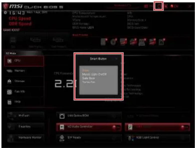 MSI MEG Z490 Godlike - - Configuring Smart Button - 1