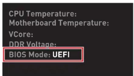 MSI MEG Z490 Godlike - How to check the BIOS mode? - 1