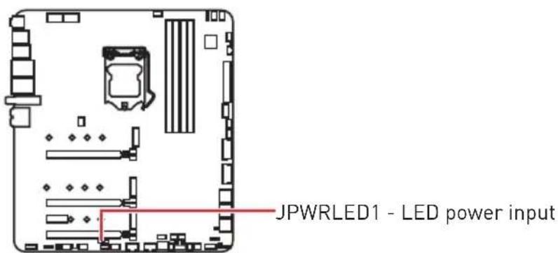 MSI MEG Z490 Godlike - JPWRLED1: LED power input - 1