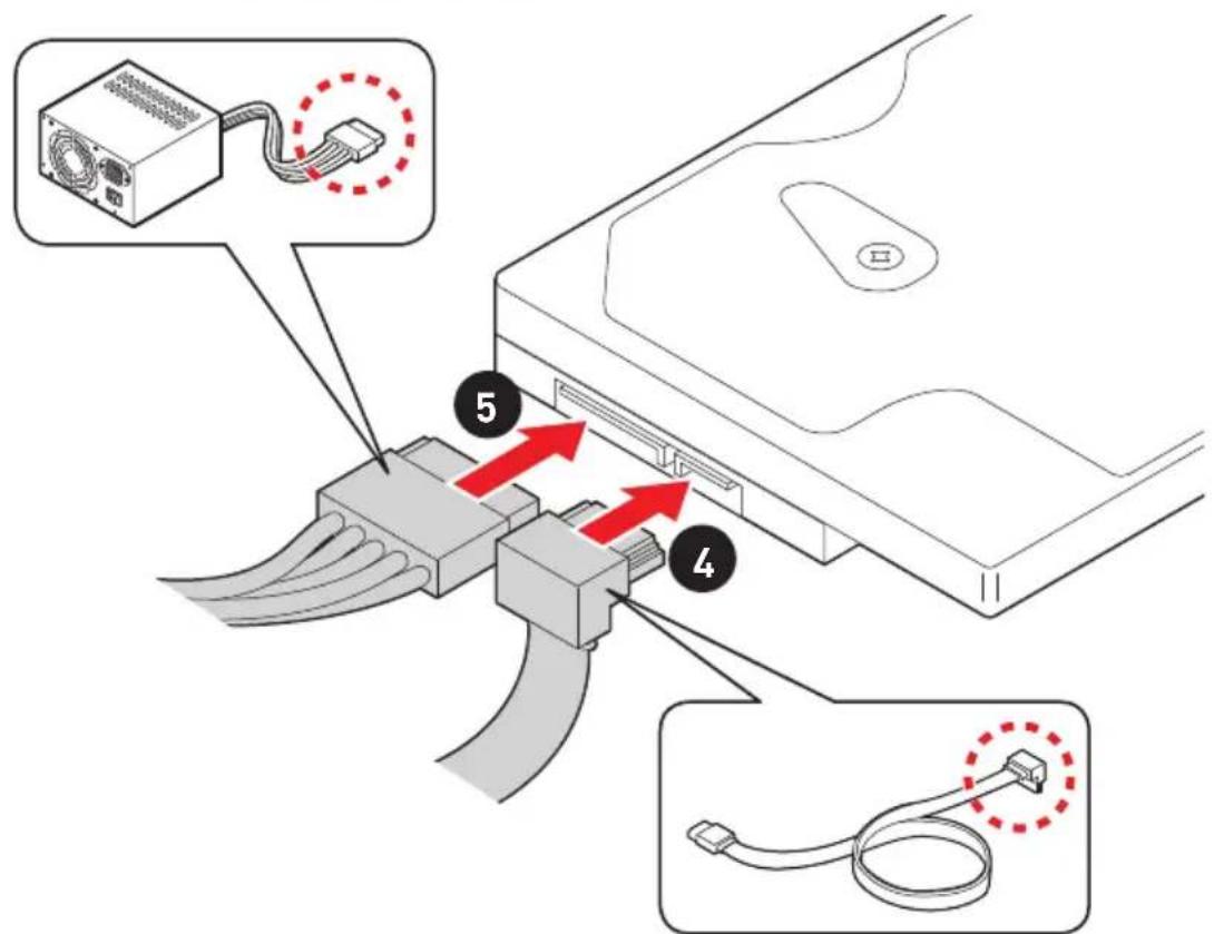 MSI MEG Z490 Godlike - Installing SATA Drives/ Installation der SATA-Laufwerke/ Installer le disque dur SATA/Установka дись SATA - 4