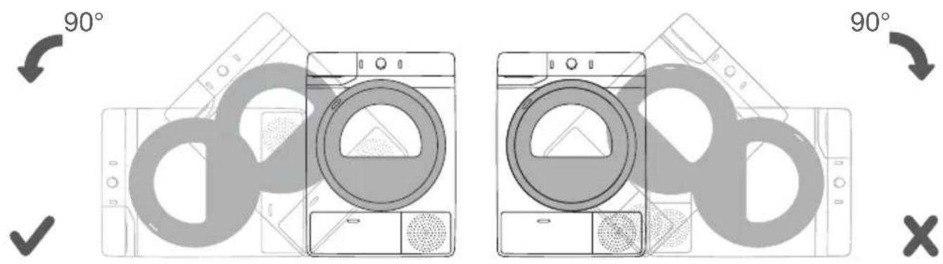 HISENSE DHGA901NL - Ouverture du hublot du sèche-linge (vue de dessus) - 2