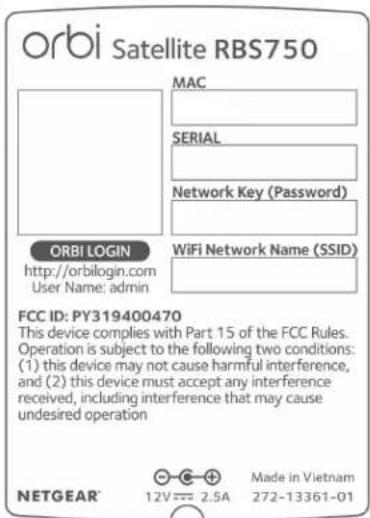 NETGEAR Orbi RBK753 - Étiquettes de routeur et de satellite - 2