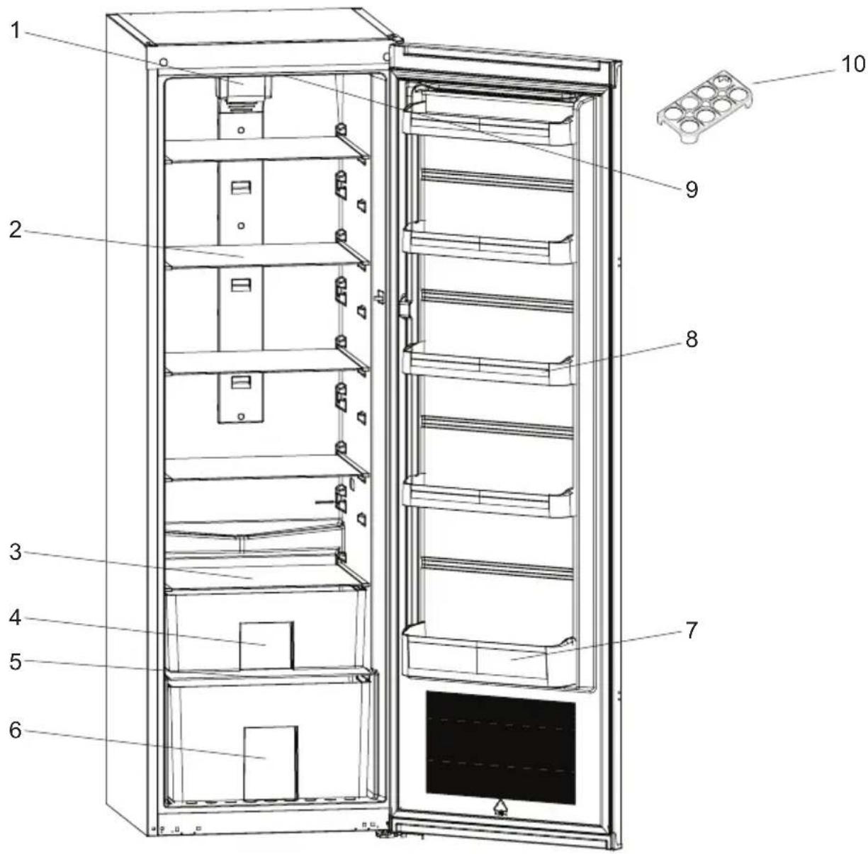 WALTHAM WRL349FLX - PARTES Y COMPARTIMENTOS DEL APARATO - 1