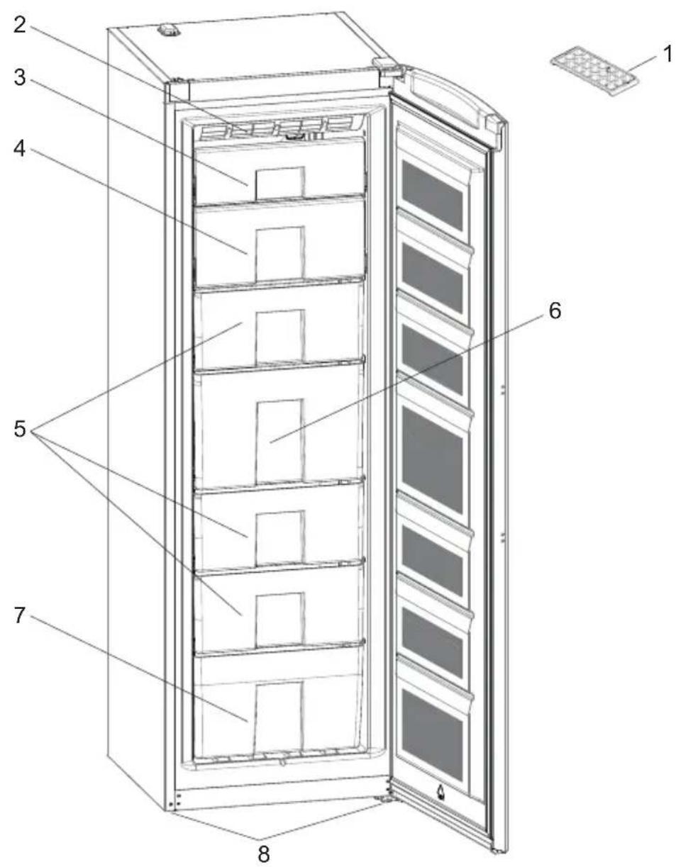 WALTHAM WCAV251FLX - DE ONDERDELEN VAN HET TOESTEL EN DE COMPARTIMENTEN - 1