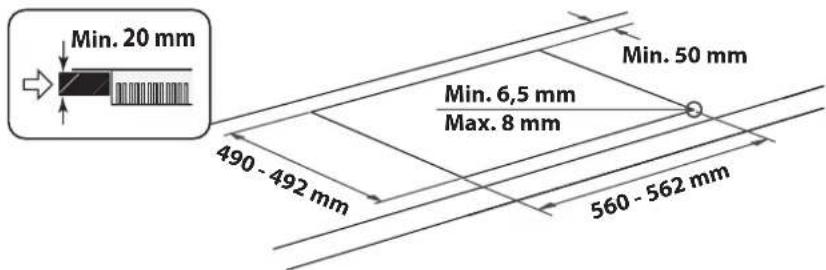 BAUKNECHT CTAR 7642 IN - DIMENSIONS ET DISTANCES A RESPECTER - 4