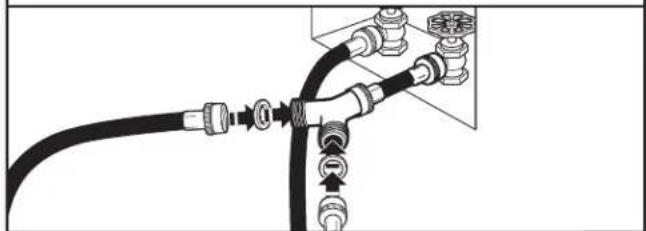 WHIRLPOOL YWED5100HW - Attach long hose to "Y" connector and tighten couplings - 1