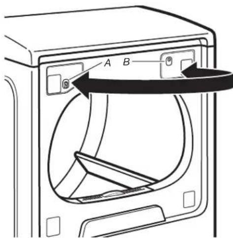 WHIRLPOOL YWED5100HW - Inversion de la gâche : - 1