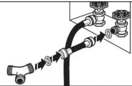 WHIRLPOOL YWED5100HW - Attach short hose and "Y" connector - 1