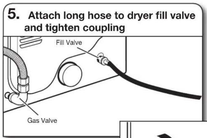 WHIRLPOOL YWED5100HW - Attach long hose to "Y" connector and tighten couplings - 2