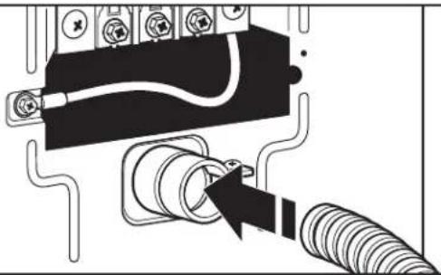 WHIRLPOOL YWED5100HW - Fixer le câble à raccordement direct au serre-câble - 1