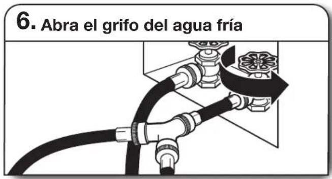 WHIRLPOOL YWED5100HW - Sujete la manguera larga al conector en "Y" y apriete los acoplamenteos - 4
