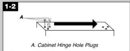 1-2 A A. Cabinet Hinge Hole Plugs