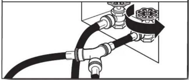 WHIRLPOOL YWED7120HC - Fixer le long tuyau au raccord en « Y » et serrer les raccords - 4