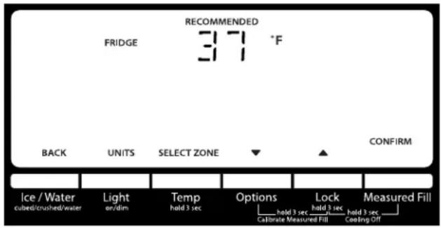 WHIRLPOOL WRX986SIHV - Voir les points de réglage de température - 1