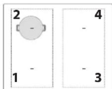 WHIRLPOOL WL S8560 AL - TAILLE DE LA POÉLE/DU FOND DE CASSEROLE ADAPTÉE AUX DIFFÉRÊNTES ZONES DE CUISSON - 1
