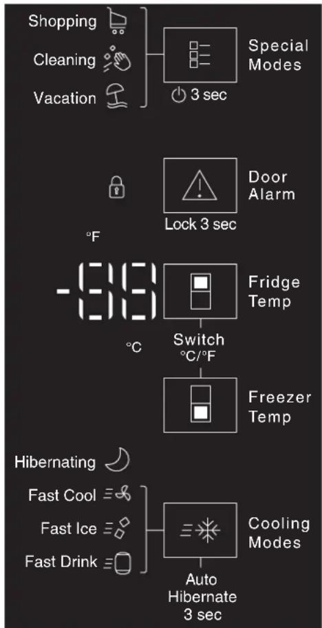WHIRLPOOL WRB543CMJZ - How to use the refrigerator with electronic control (some models) - 1