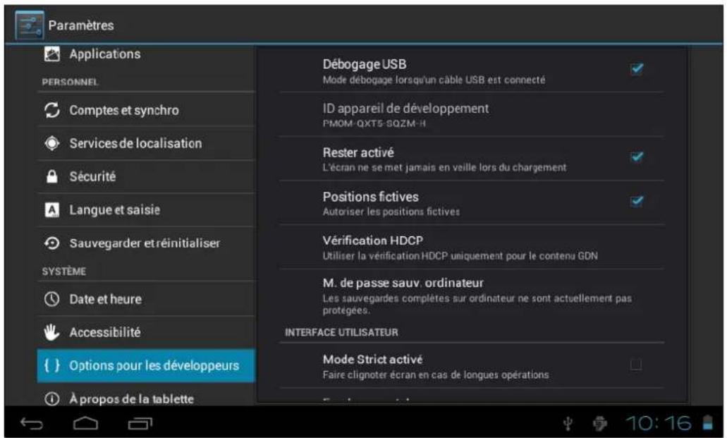 HANNSPREE HANNSpad SN70T3 - Options pour les développements - 1
