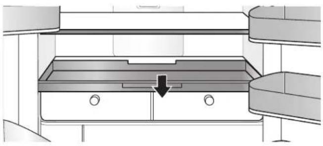 KITCHENAID KRFC704FSS - To remove and replace the pull-out tray: - 1