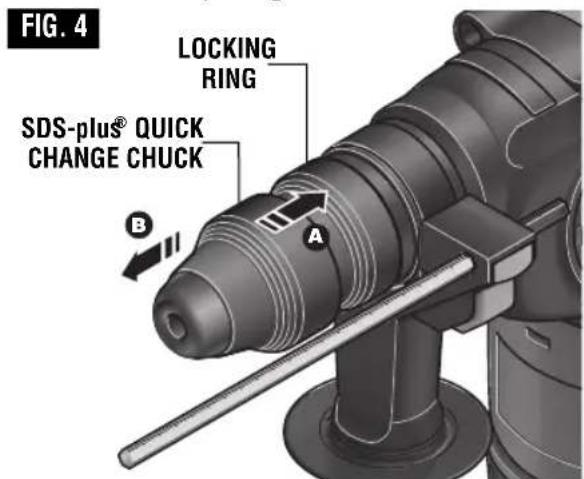 BOSCH RH328VC - REMOVING THE SDS-plus QUICK CHANGE CHUCK (Model RH328VCQ only) - 1