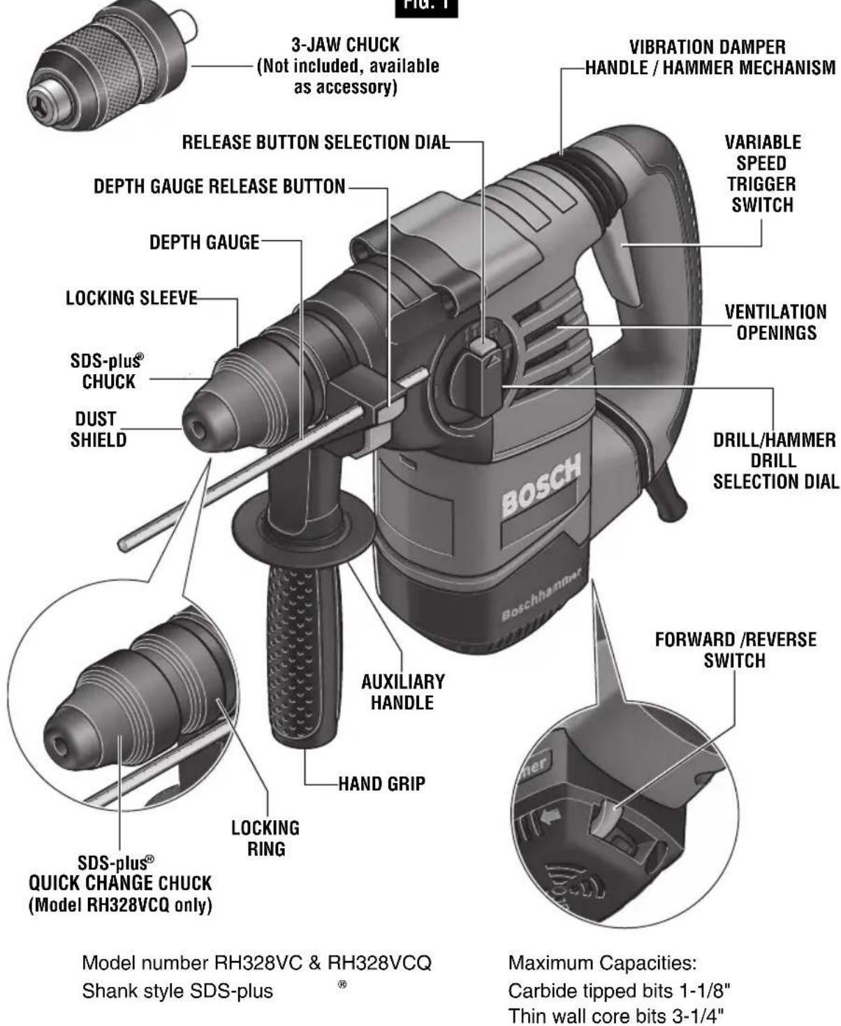 BOSCH RH328VC - Rotary Hammer - 1