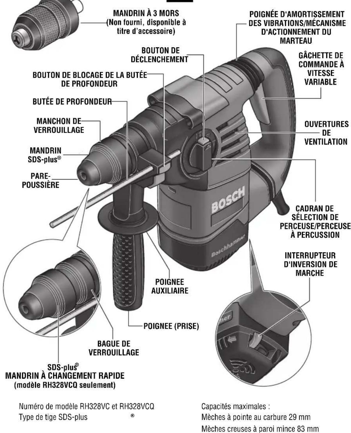 BOSCH RH328VC - Marteau rotatif - 1