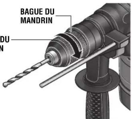 BOSCH RH328VC - DÉMONTAGE D'ACCESSIONS MANDRIN À 3 MORS - 1