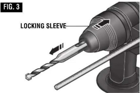 BOSCH RH328VC - REMOVING SDS-plus ACCESSORIES - 1