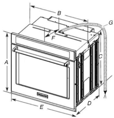 KITCHENAID KOSE900HSS - Product Dimensions - Single Ovens - 1