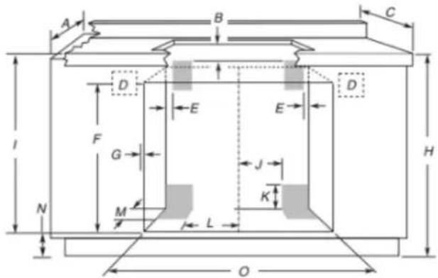 KITCHENAID KODE507EBS - Dimensiones de recorte para hornos instalados bajo la superficie de coccción - 2