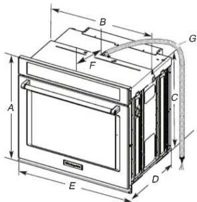 KITCHENAID KODE507EBS - Dimensions du produit - Fours simples - 1
