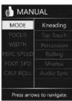 Human Touch Sana - USING MANUAL MASSAGE MODES - 2