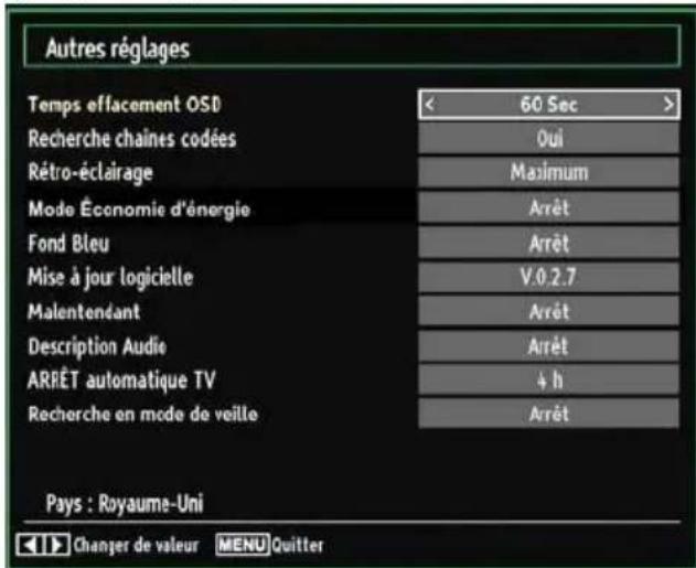 TECHWOOD VL26HDTV1001 - Configuration des autres réglages - 1