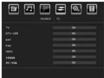 TECHWOOD VL19TV1001 - Source Menu - 1