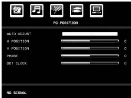 TECHWOOD VL19TV1001 - PC-VGA Position Menu - 1