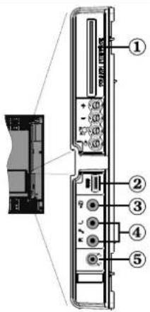 TECHWOOD VL19TV1001 - Viewing the Connections - Side Connectors - 1