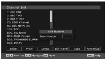 TECHWOOD VL19TV1001 - Moving the channels in the channel list - 1