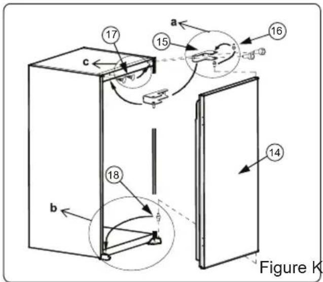 TELEFUNKEN TFEKS123X10A++ - INSTRUCTIONS DE MONTAGE ET REVERSIBILITE DES PORTES - 9