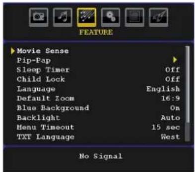 TELEFUNKEN TF2636X880LU - Feature Menu - 1