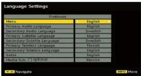 TELEFUNKEN TF2636X880LU - Language Settings - 1