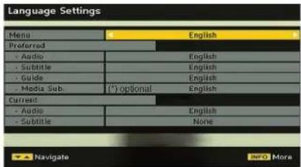 TELEFUNKEN TF2636X880LU - Language Settings - 1