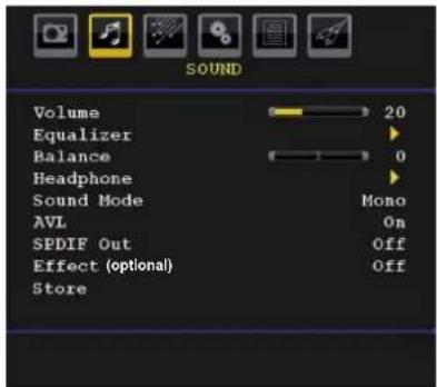 TELEFUNKEN TF2636X880LU - Sound Menu - 1