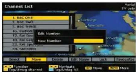 TELEFUNKEN TF2636X880LU - Moving the channels in the channel list - 1