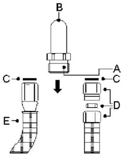CATA GIGA 750 BK - Connection with steel hose: - 1