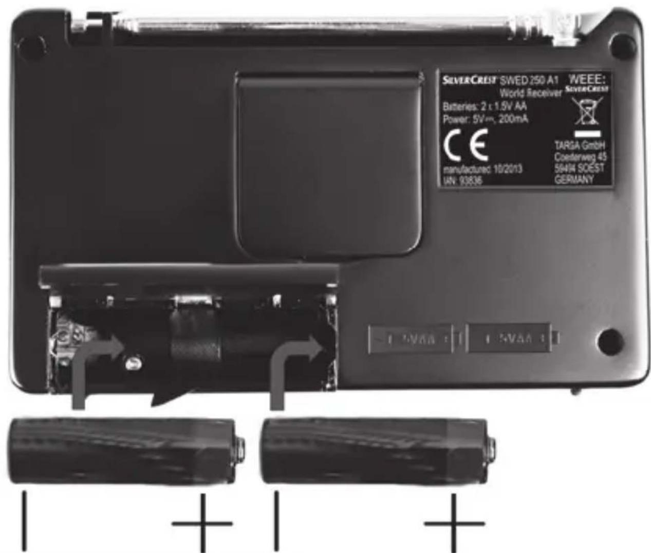 SILVERCREST SWD 250 A1 - Batterien einlegen - 1