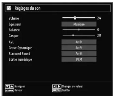 TECHWOOD VL37FHDT1101 - Confi guration des parametes sonores - 1