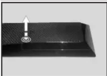 TECHWOOD TK32DLED19 - Inserting the Batteries into the Remote - 1