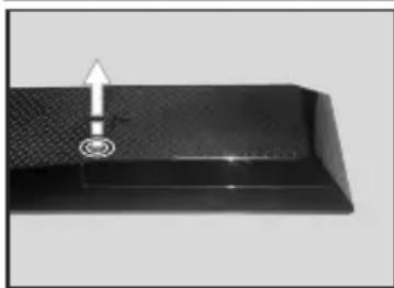 TECHWOOD TK32DLED19 - Insertion des piles dans la télécommande - 1